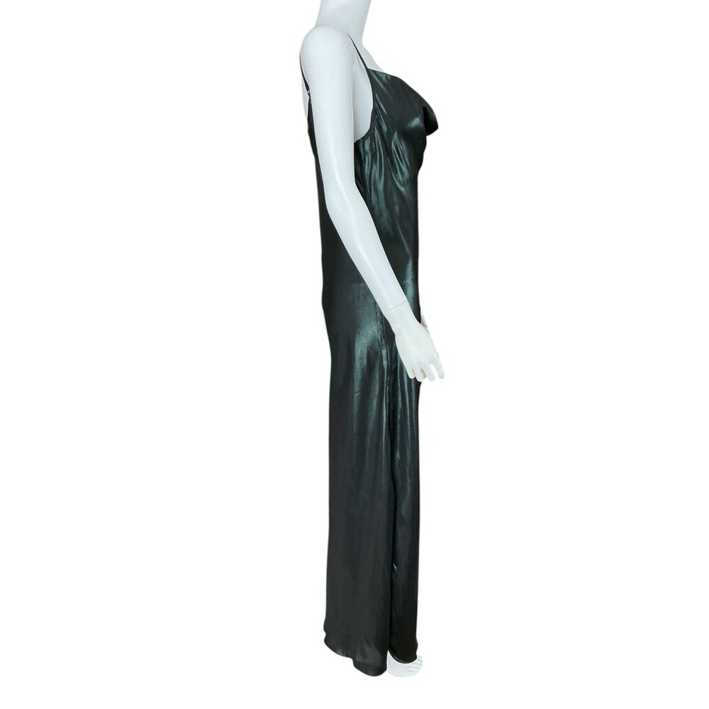 AllSaints Hadley Metallic Cowl Neck Slip Dress sz 10 Iridescent Satin Old Money - Picture 10 of 13